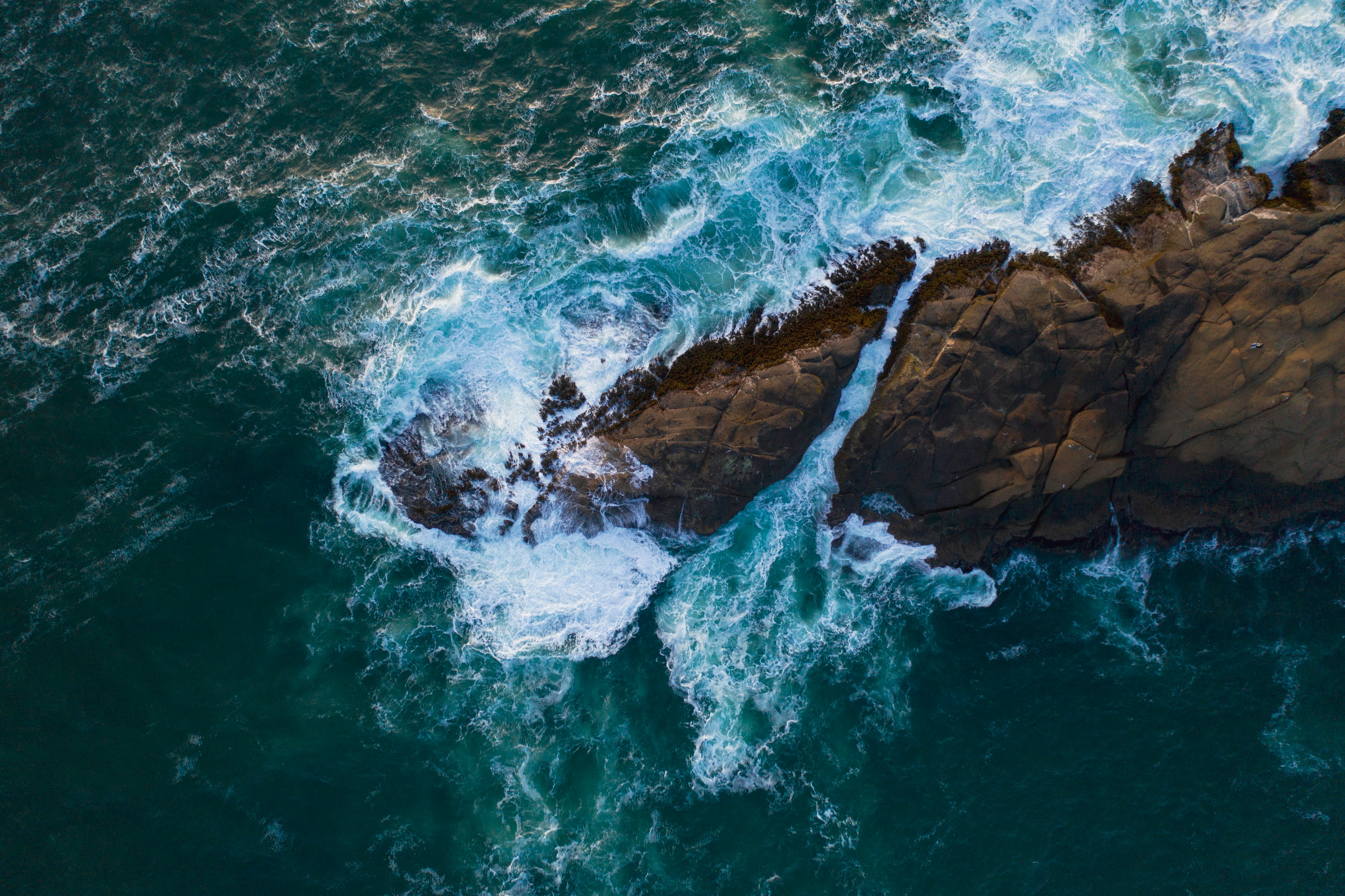 aerial photography body of water